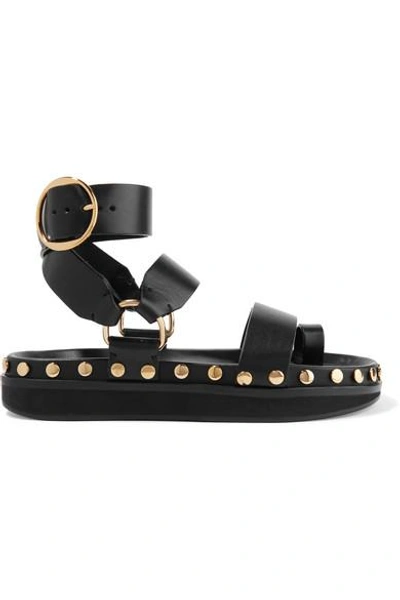 Shop Isabel Marant Nirvy Studded Leather Sandals In Black