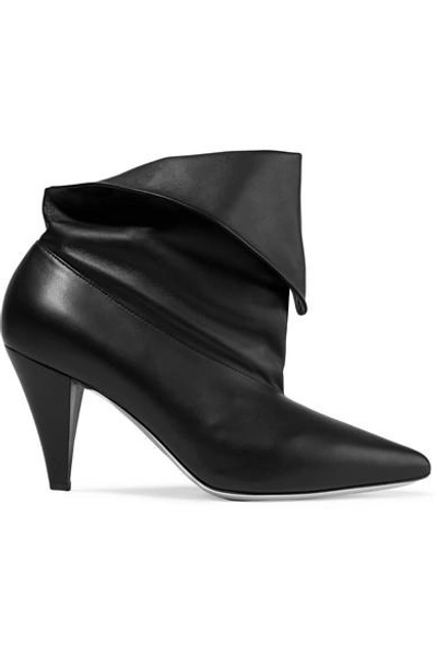 Shop Givenchy Fold-over Leather Ankle Boots In Black