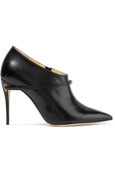 Shop Jennifer Chamandi Fausto 105 Leather Ankle Boots In Black