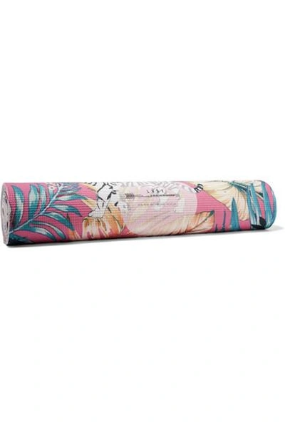 Shop La Vie Boheme Yoga Tiger Lily Printed Yoga Mat In Fuchsia