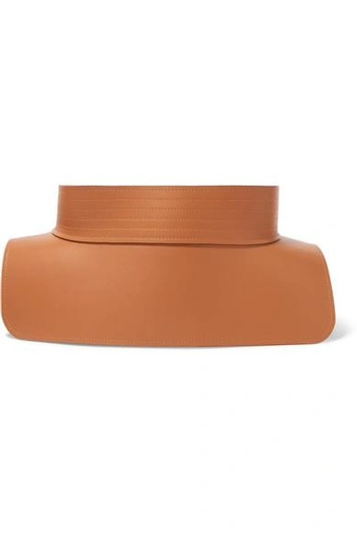 Shop Loewe Obi Leather Waist Belt In Tan