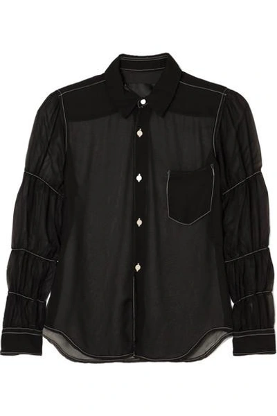 Shop Comme Des Garçons Comme Des Garçons Georgette Shirt In Black