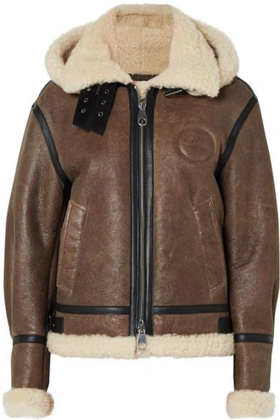 Shop Chloé Shearling-lined Textured-leather Jacket