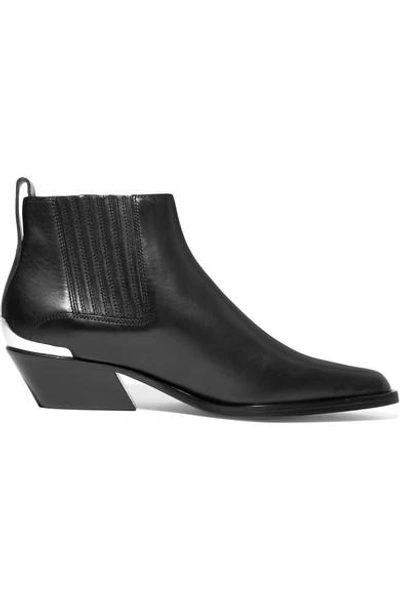 Shop Rag & Bone Westin Metal-trimmed Leather Ankle Boots In Black