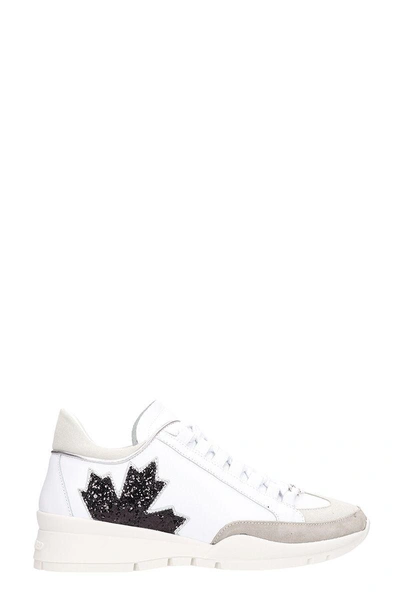 Shop Dsquared2 Canada White Leather Sneakers