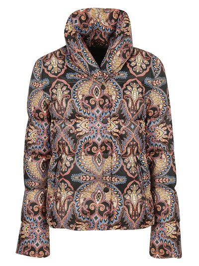 Shop Etro Printed Padded Jacket In Multicolor