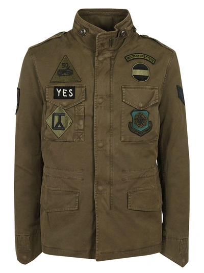 Shop Masons Multi Patch Jacket In Verde Militare