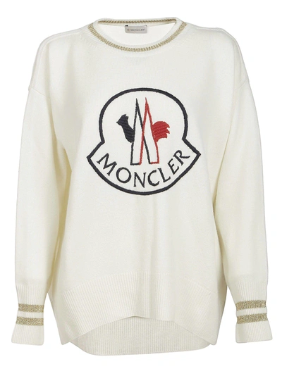 Shop Moncler Embroidered Oversized Sweater
