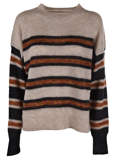 Shop Isabel Marant Étoile Isabel Marant Etoile Horizontal Stripe Sweater In Befk Beige/faded Black