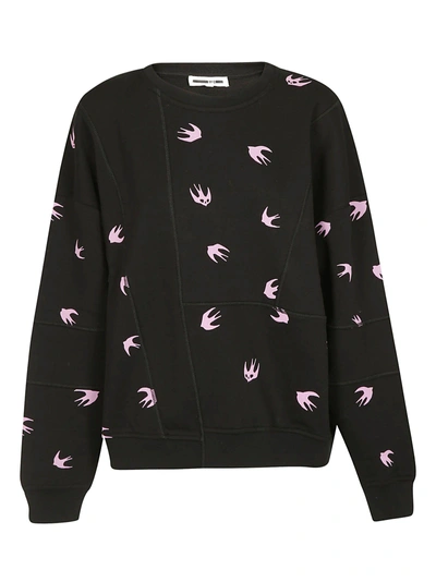 Shop Mcq By Alexander Mcqueen Mcq Alexander Mcqueen Mini Swallow Sweatshirt In Fuxia/nero