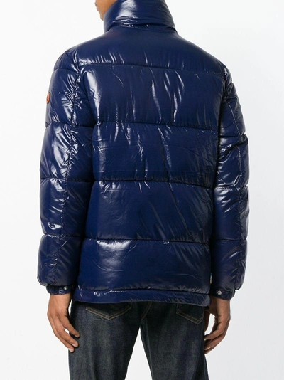 Shop Save The Duck Padded Bomber Jacket - Blue