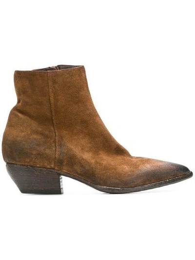 Shop Elena Iachi Pointed Ankle Boots - Brown