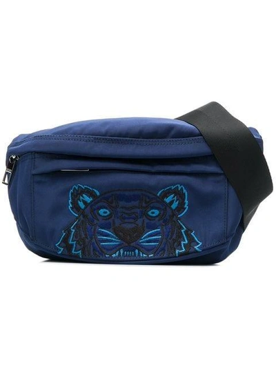 Shop Kenzo Logo Belt Bag In Blue