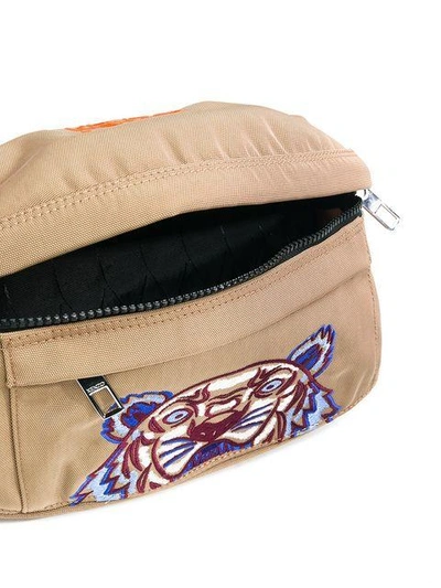 Shop Kenzo Tiger Belt Bag - Neutrals