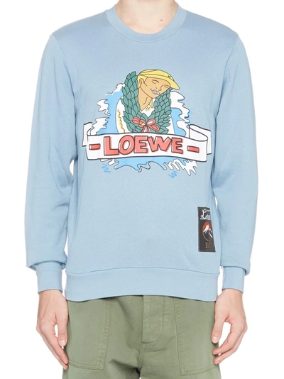 Shop Loewe Sweatshirt In Light Blue