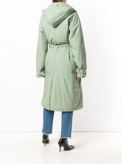 Shop Aalto Long Padded Coat In Green