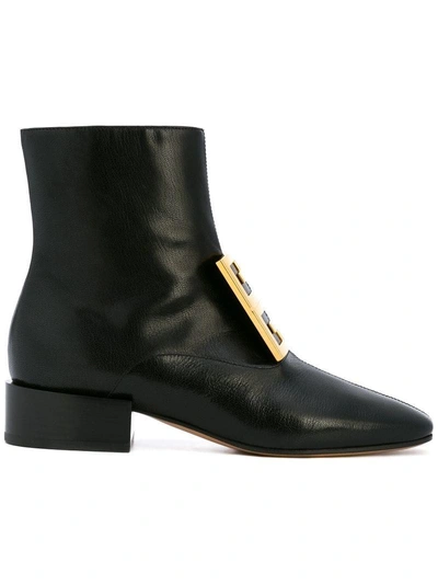 Shop Givenchy Logo Embellished Ankle Boots In Black
