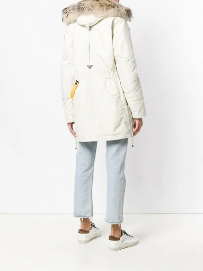 Shop Parajumpers Buttoned Hooded Parka In Neutrals