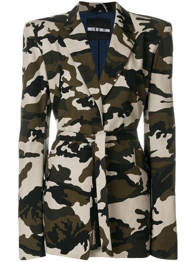 Shop House Of Holland Camouflage Tailored Coat - Green