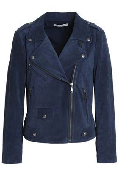 Shop Rebecca Minkoff Woman Suede Biker Jacket Navy