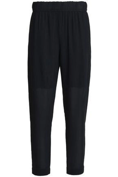 Shop Enza Costa Woman Crepe Tapered Pants Black