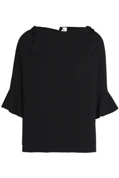 Shop See By Chloé Woman Bow-detailed Crepe Top Black