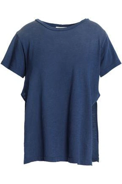 Shop Lna Woman Cotton-jersey T-shirt Storm Blue
