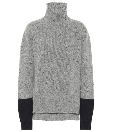 Shop Alexa Chung Wool-blend Turtleneck Sweater In Grey