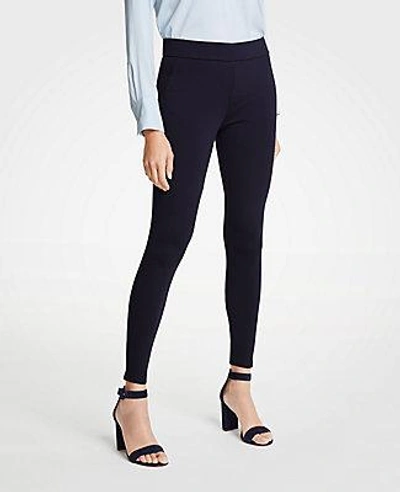 Shop Ann Taylor Petite Ponte Leggings In Atlantic Navy