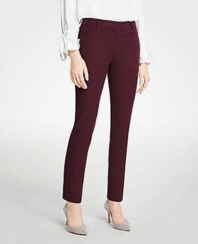 Shop Ann Taylor The Petite Ankle Pant In Cotton Twill In Classic Plum
