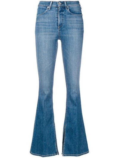 Shop Rag & Bone High Waisted Flared Jeans In Blue
