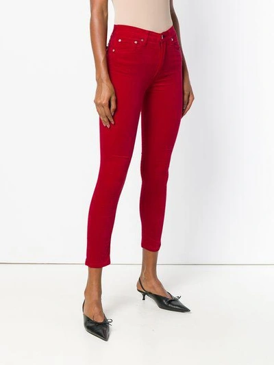 Shop Rag & Bone Velvet Skinny Trousers In Red