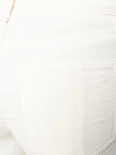 Shop Rag & Bone Velvet Skinny Trousers In White
