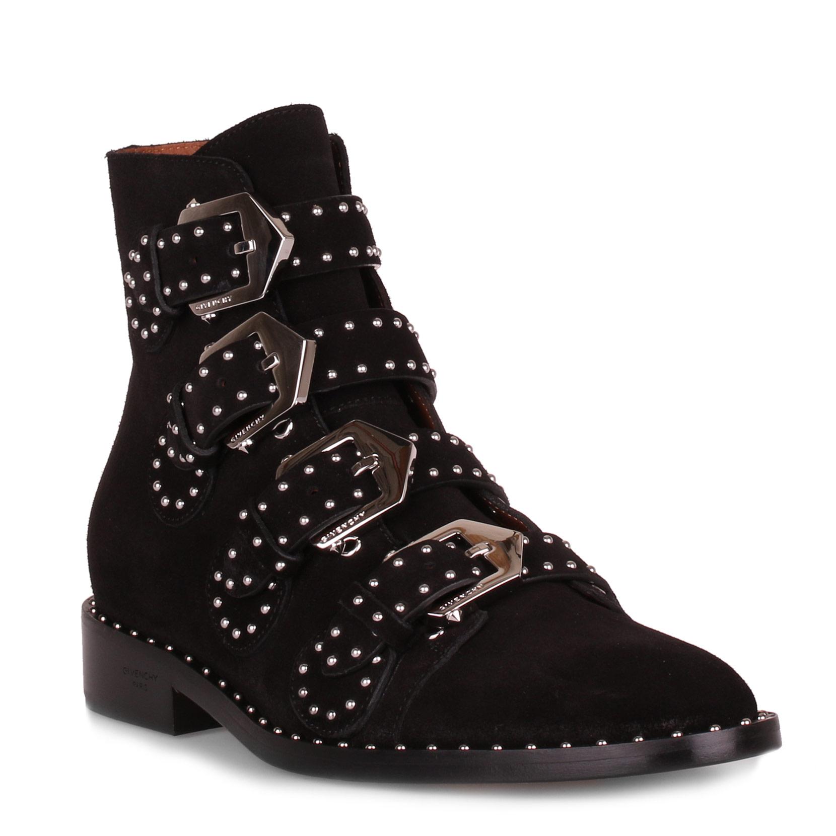 Givenchy Elegant Flat Black Suede Boot | ModeSens