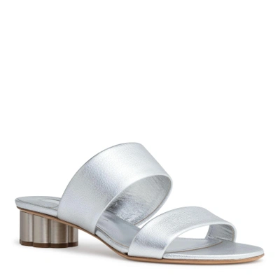 Shop Ferragamo Belluno 30 Silver Leather Sandals In Grey