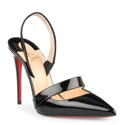 Shop Christian Louboutin Actina 100 Black Patent Leather Pumps