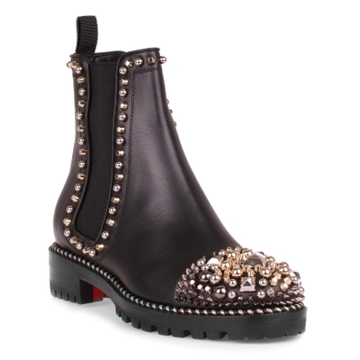 Shop Christian Louboutin Chasse A Clou Black Leather Boot