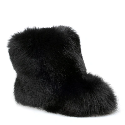 Shop Jimmy Choo Dalton Black Fox Fur Boot