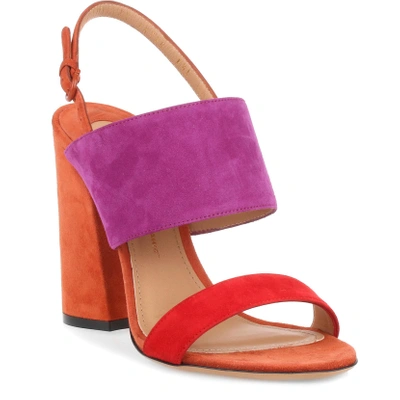 Shop Ferragamo Elba 100 Multi Suede Sandal In Purple