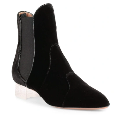 Shop Alaïa Black Velvet Plexi Ankle Boot