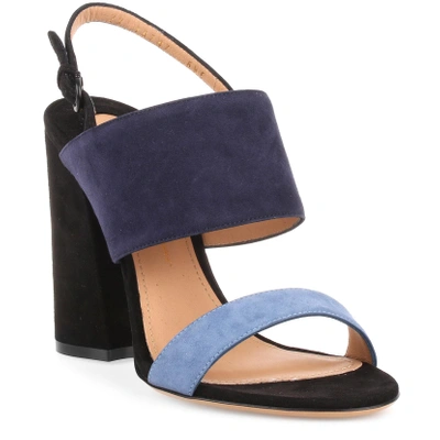 Shop Ferragamo Elba 100 Blue Suede Sandal