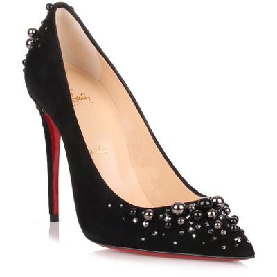 Christian Louboutin Candidate 100 Black Suede Embellished Pump | ModeSens
