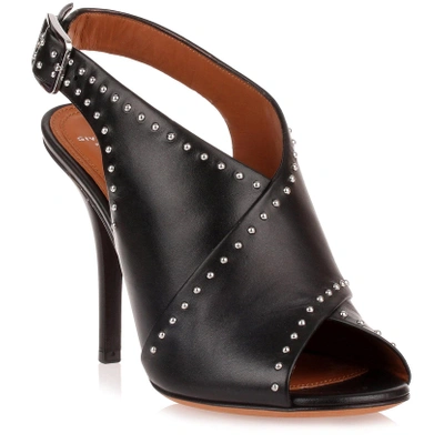 Shop Givenchy Black Leather Cross-over Sandal