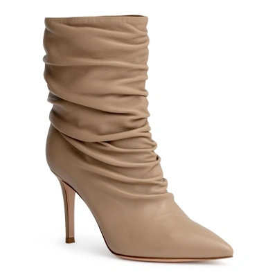 Shop Gianvito Rossi Cecile 85 Beige Ankle Boots
