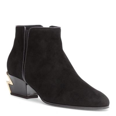 Shop Giuseppe Zanotti G-heel 40 Black Suede Ankle Boots