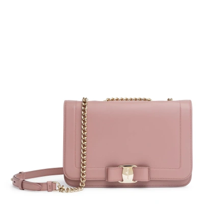Shop Ferragamo Vara Rainbow Pink Shoulder Bag