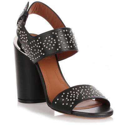 Shop Givenchy Black Studded Leather Sandal