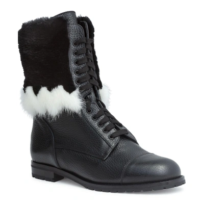 Shop Manolo Blahnik Campcha Black Leather Boots