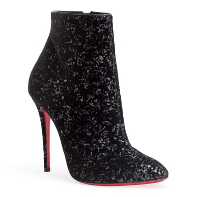 Shop Christian Louboutin Eloise 100 Black Velvet Glitter Boots