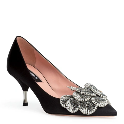 Shop Rochas Black 60 Crystal Embellished Pumps